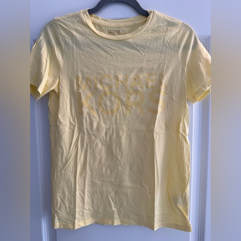 MICHAEL Michael Kors Yellow Logo Short Sleeve Tee
